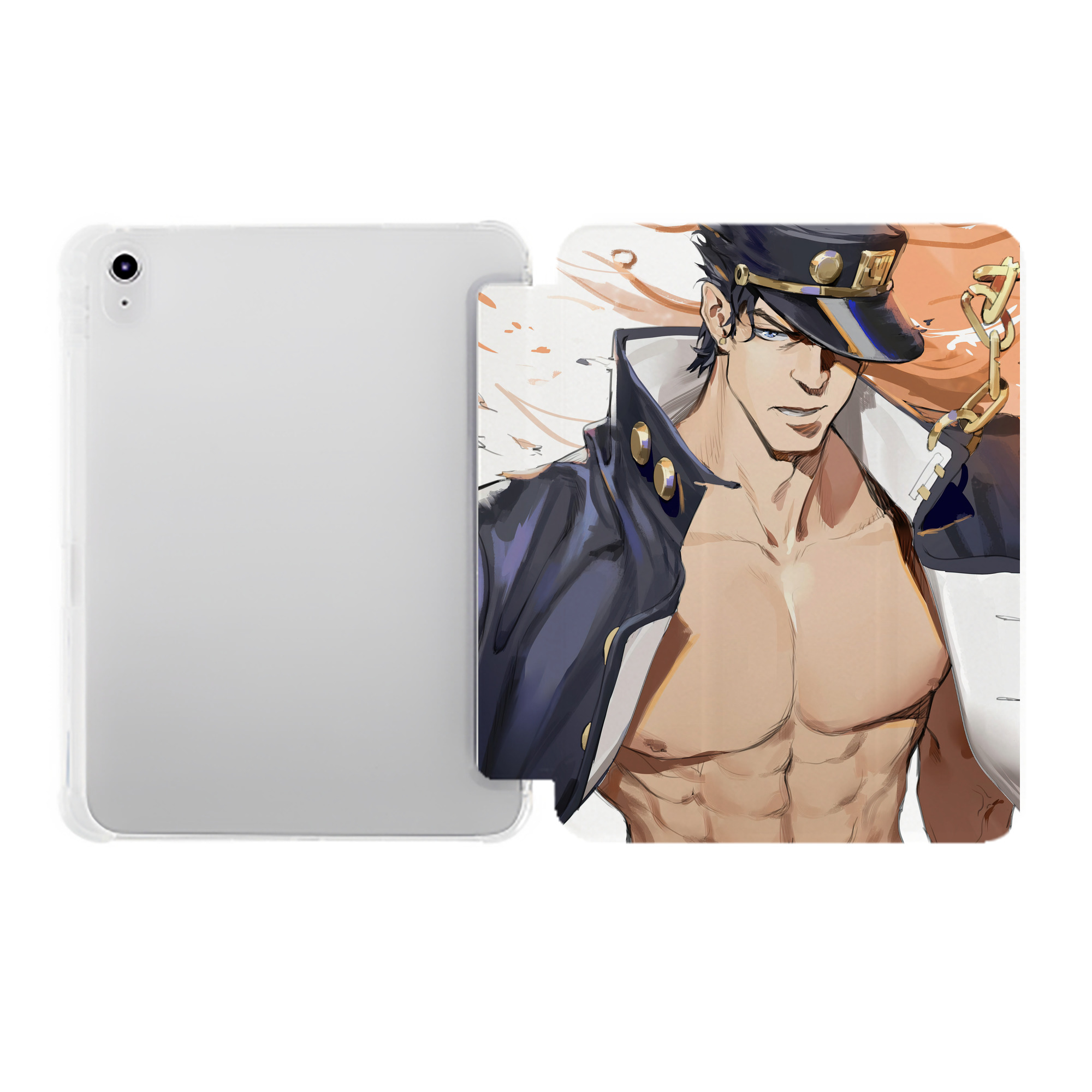 （画像用） ジョジョの奇妙な冒険 JoJo's Bizarre Adventure IPad ケース ペン収納付き 三つ折りスタンド PUレザー×シリコン 対応機種9.5/10.5/10.9インチ